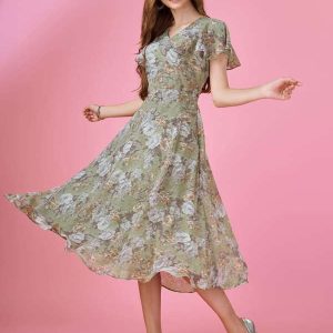 GeorgetteFitFlareMidiDress1 Summer Floral Dress